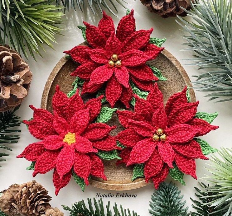 Crochet Poinsettia Flower