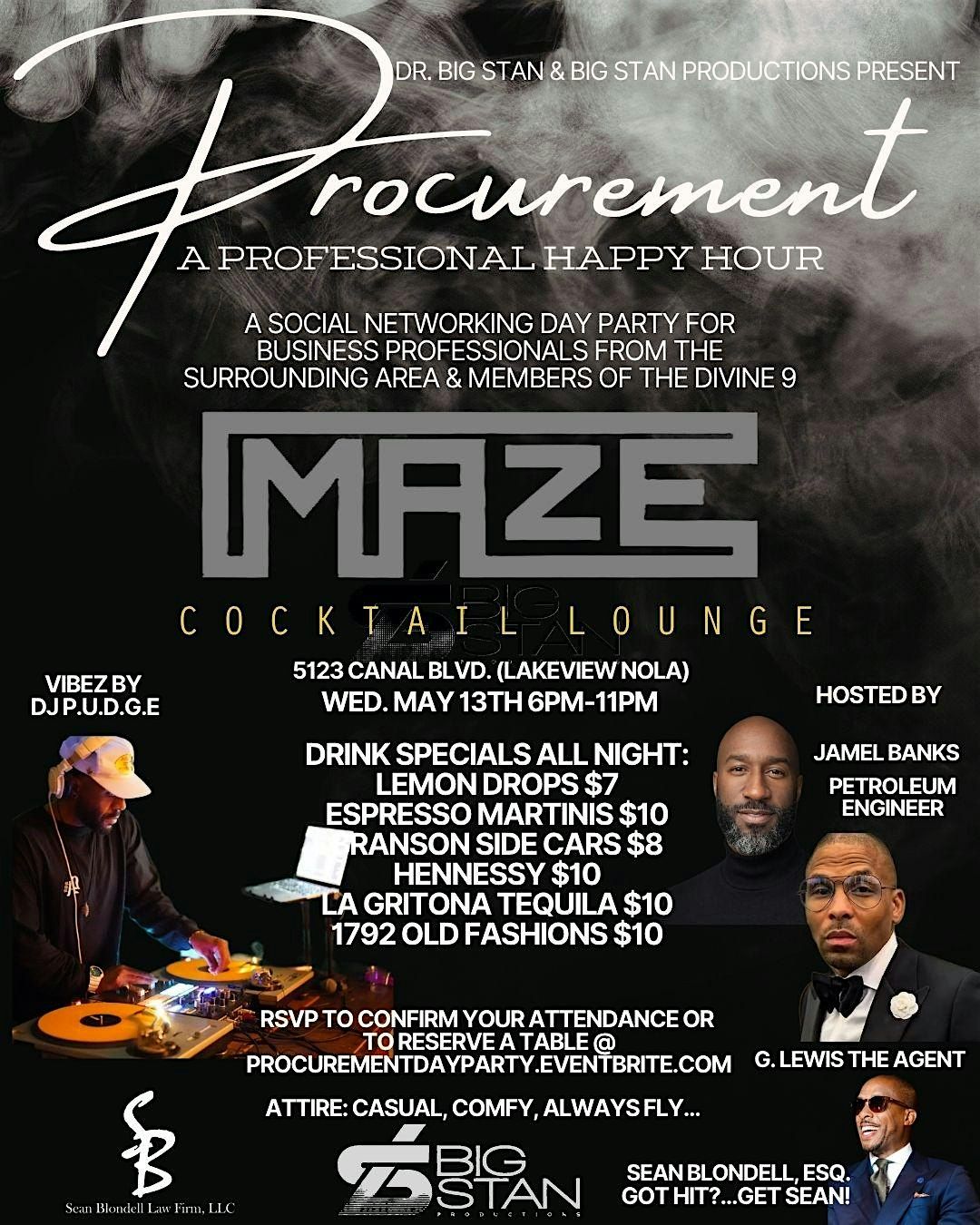 PROCUREMENT - Nola's Black Professionals Networking DAY PARTY Popup @ Maze