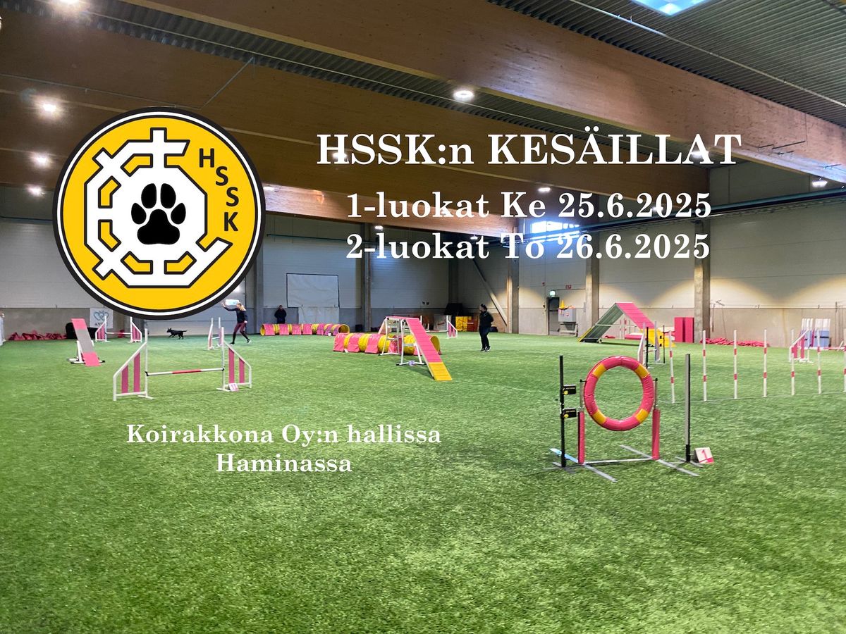 HSSK:n "Kes\u00e4illat" virallinen agilitykilpailu 1-2-luokille