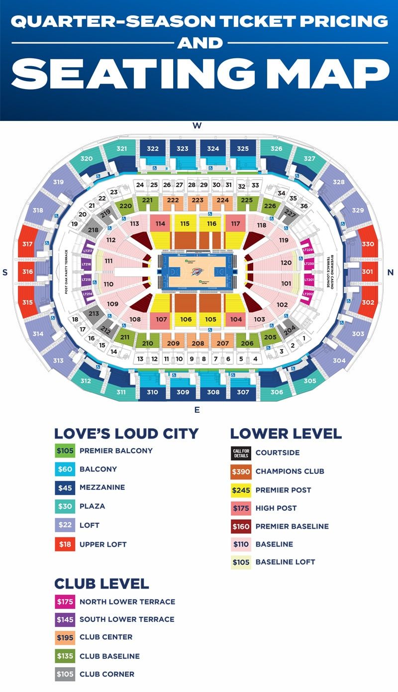 Oklahoma City Thunder Season Tickets (Includes Tickets To All Regular Season Home Games)