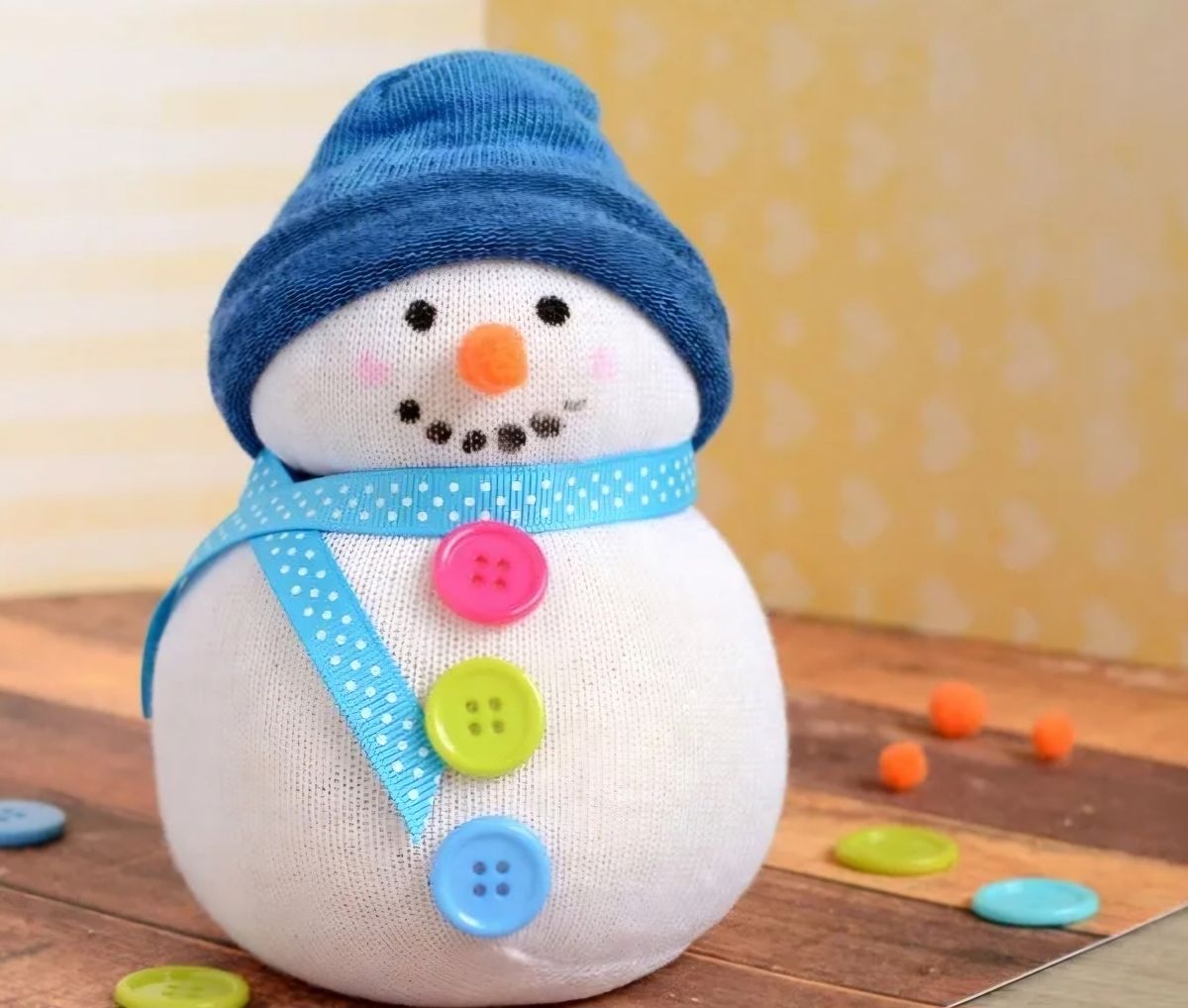 No sew sock snowman