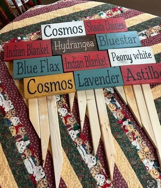 Hand-Painted Rustic Garden Markers