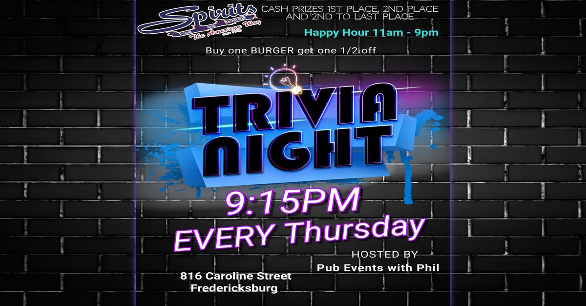 Trivia EVERY Thursday