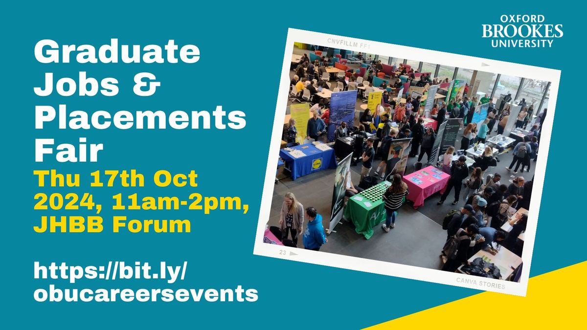 Oxford Brookes Graduate Jobs & Placements Fair 2024