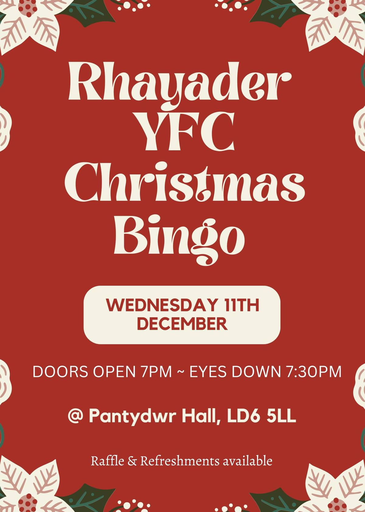 Rhayader YFC Christmas Bingo