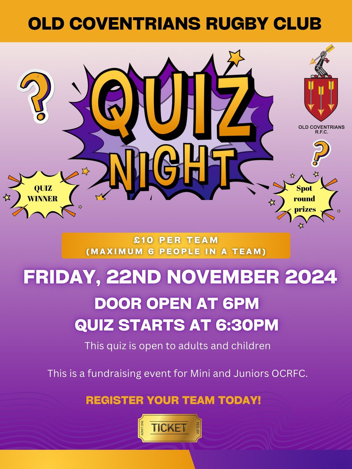  Mini and Junior Quiz night 