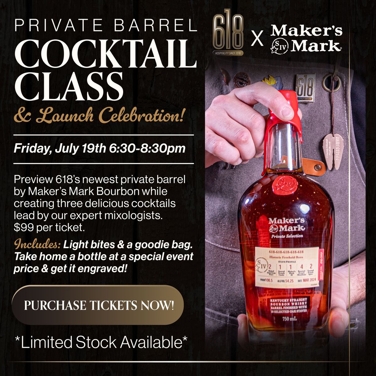 618 x Maker's Mark Launch Party Cocktail Class