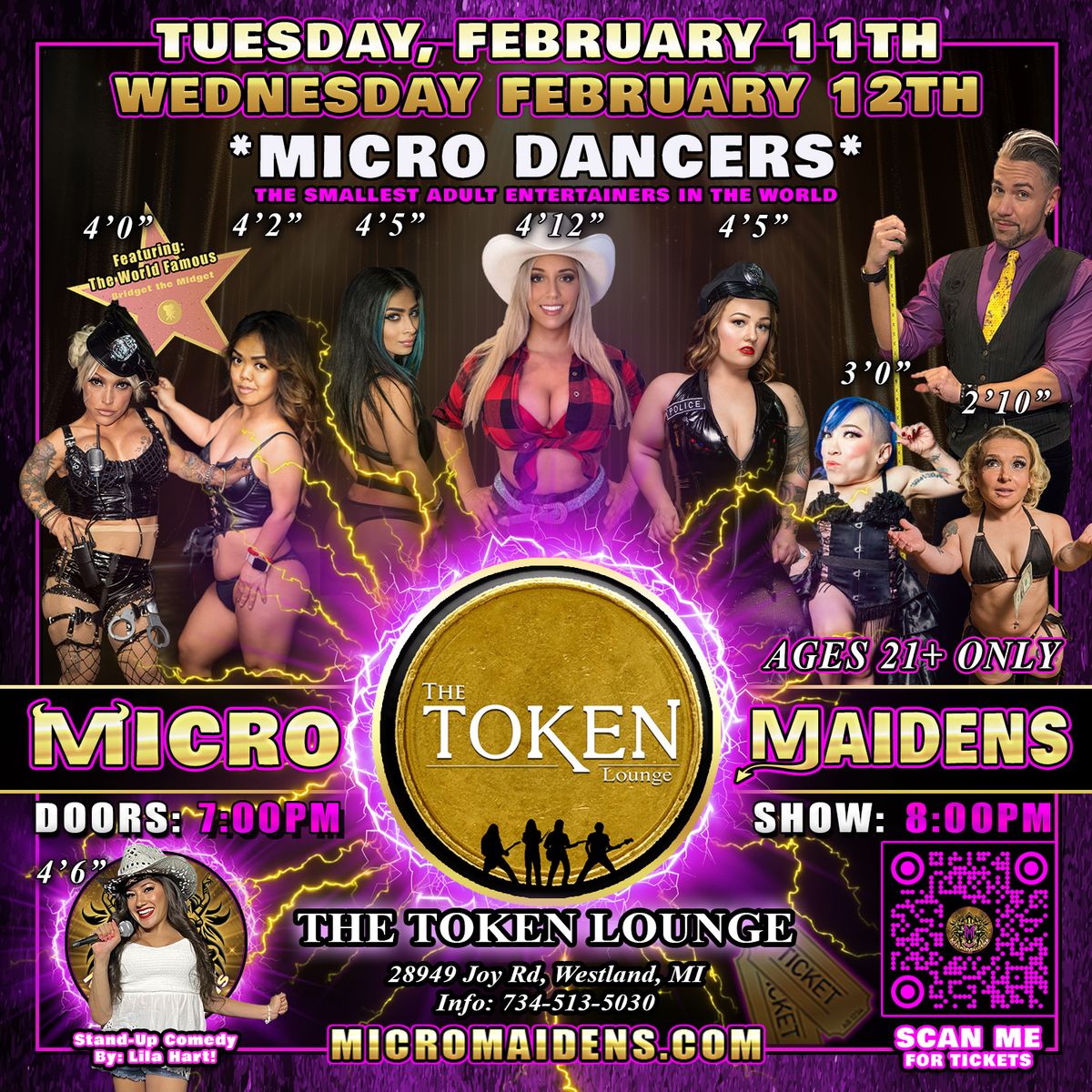 Westland, MI - Micro Maidens: Dwarf Dancers @ The Token Lounge