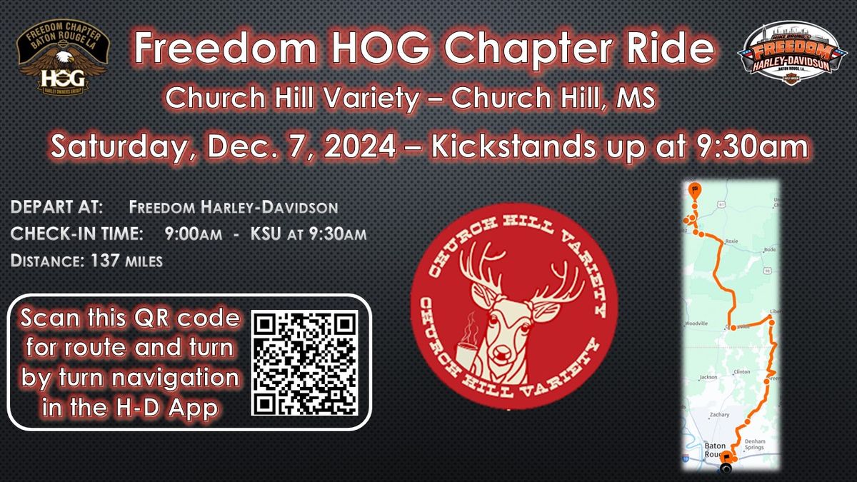 Freedom HOG Chapter Ride - Church Hill Variety