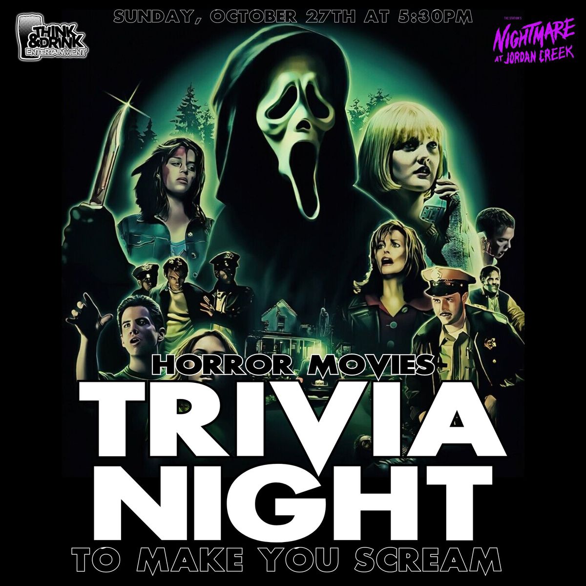 Horror Movies Trivia Night @ Nightmare at Jordan Creek (West Des Moines, IA) \/ Sun Oct 27th @ 5:30pm