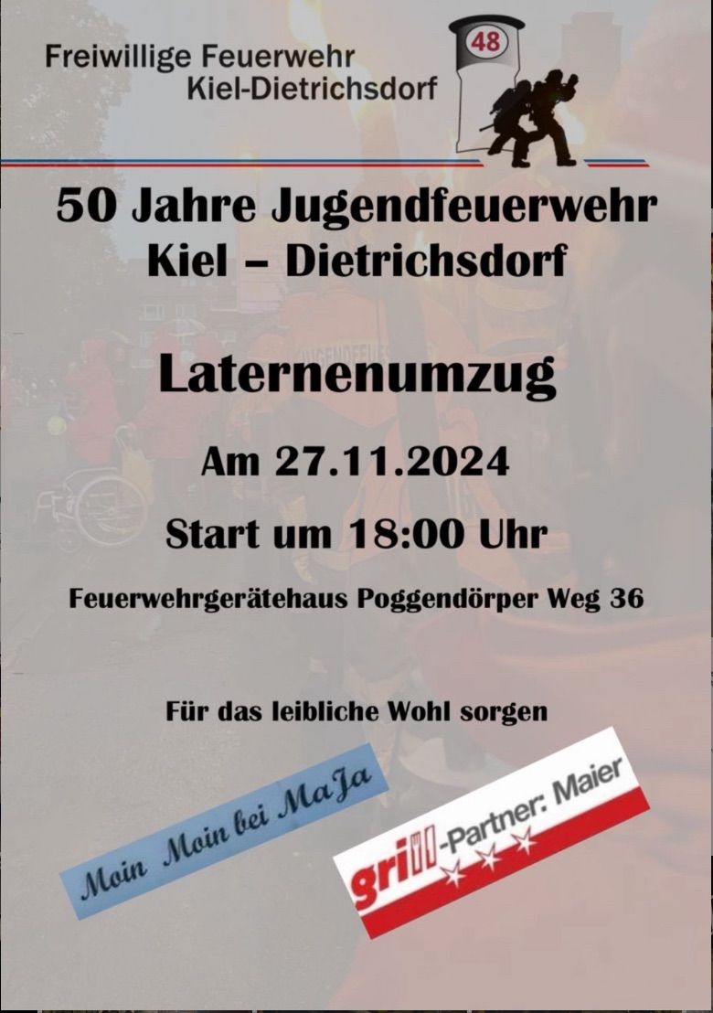 Laternenumzug 50 Jahre Jugendfeuerwehr Kiel-Dietrichsdorf 