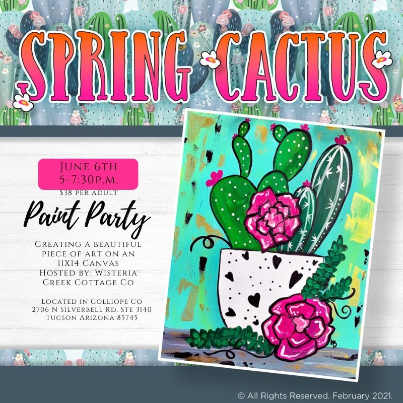 Spring Cactus Paint Party