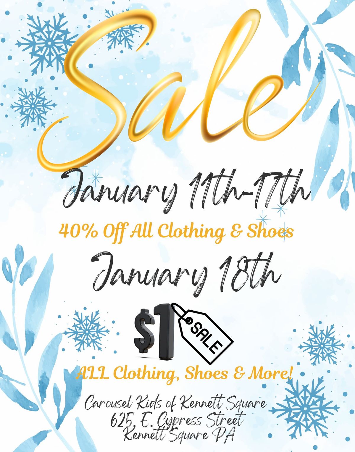 40% Off Entire Store & $1 Sale! 