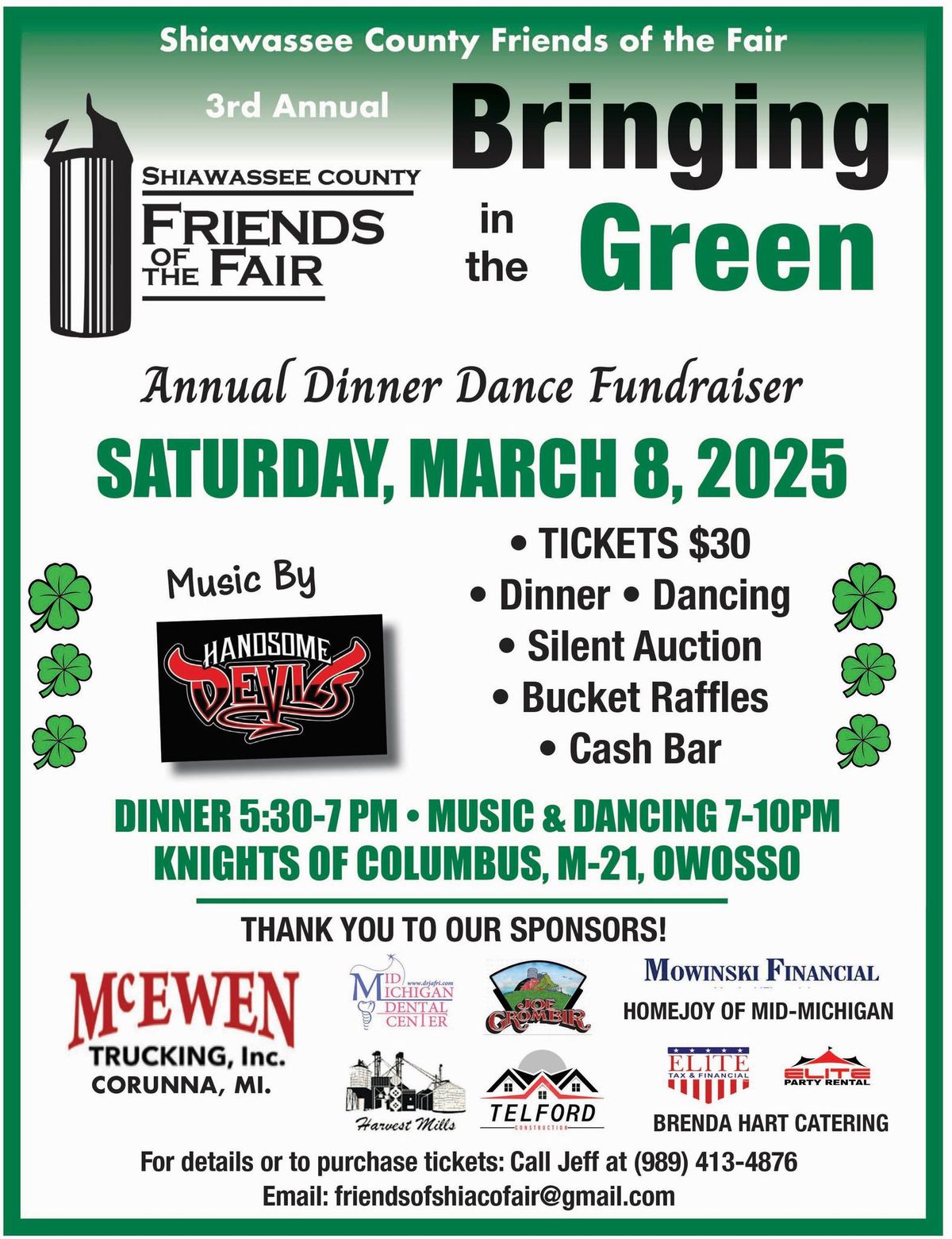 3rd Annual Bringing in the Green Dinner Dance 