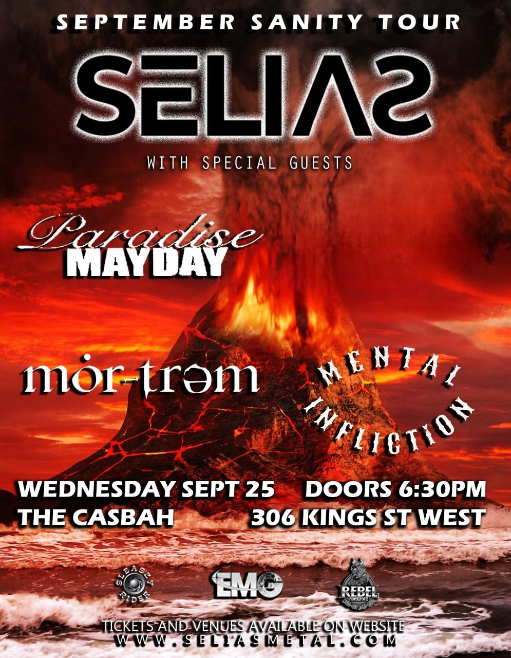 SELIAS + Paradise Mayday, Mortrem & Mental Infliction - SEPTEMBER SANITY TOUR 