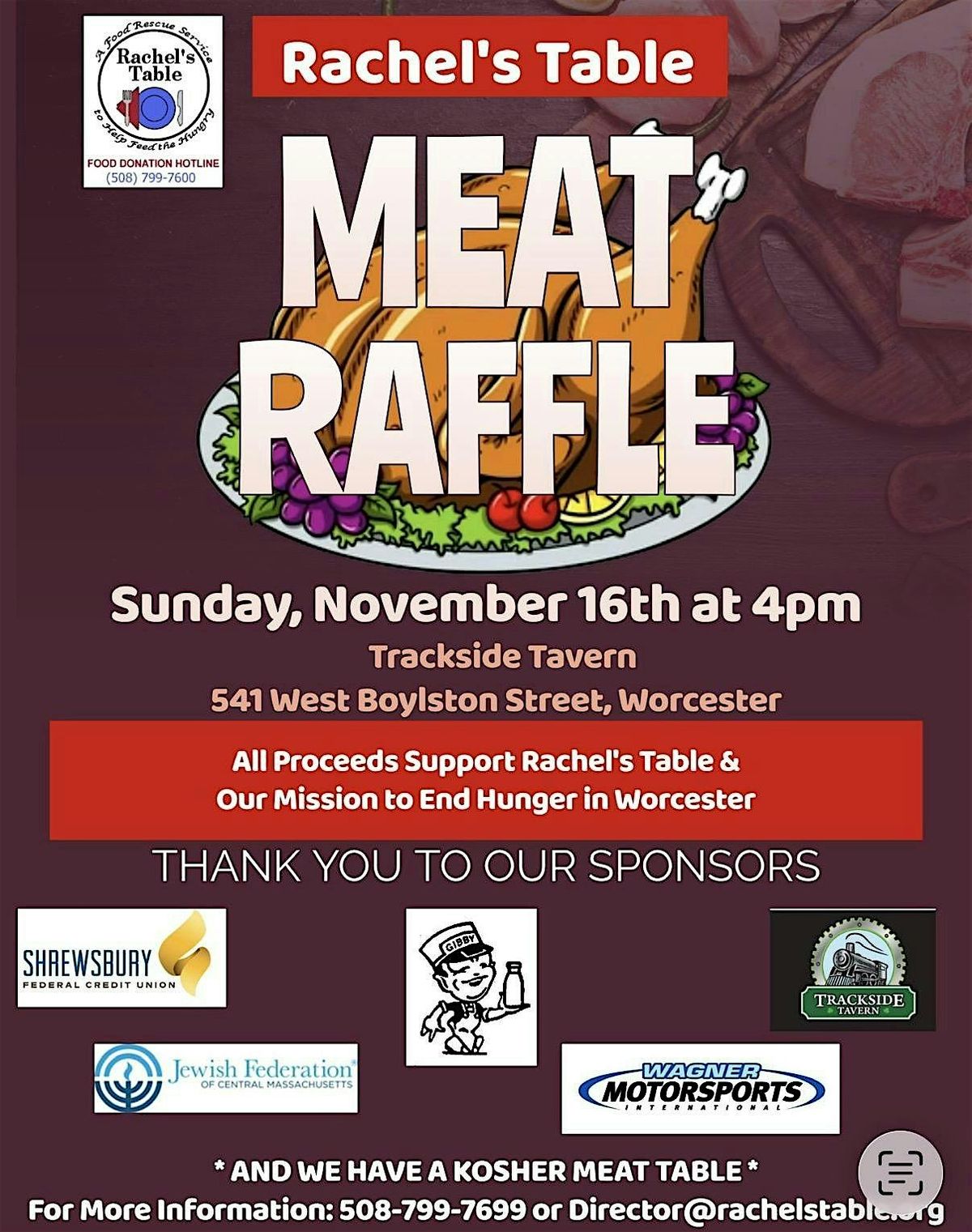 Rachel\u2019s Table Meat Raffle at Trackside Tavern
