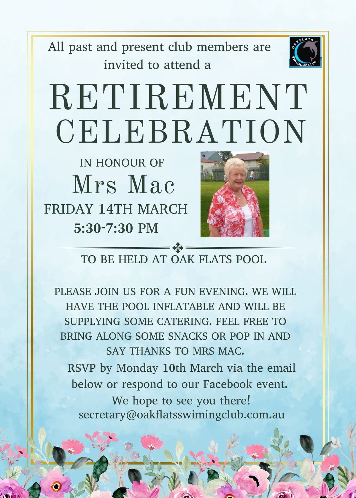 Mrs Mac\u2019s Retirement Celebration 