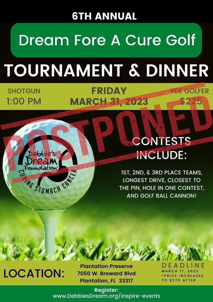 Postponed - 6th Annual Dream Fore A Cure Golf Tournament