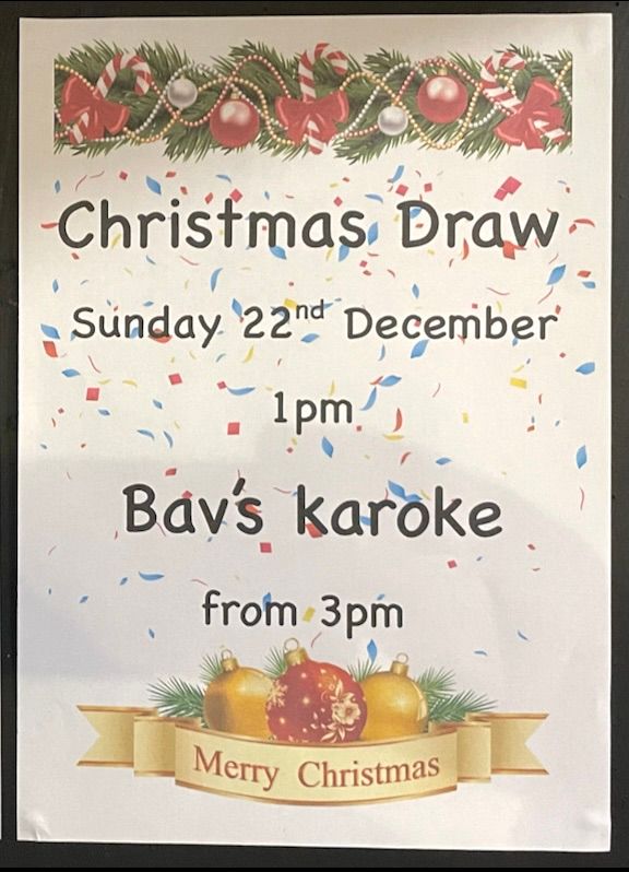 Christmas Draw Sunday 22nd December 2024 