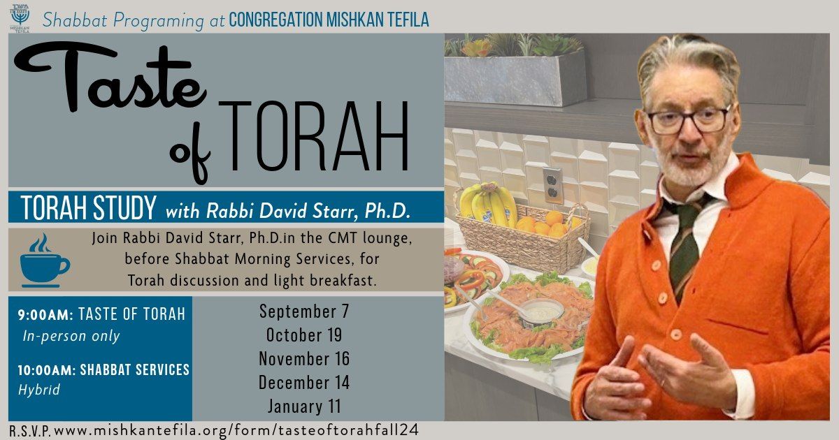 Taste of Torah: Torah Study with Rabbi Starr, Ph.D.