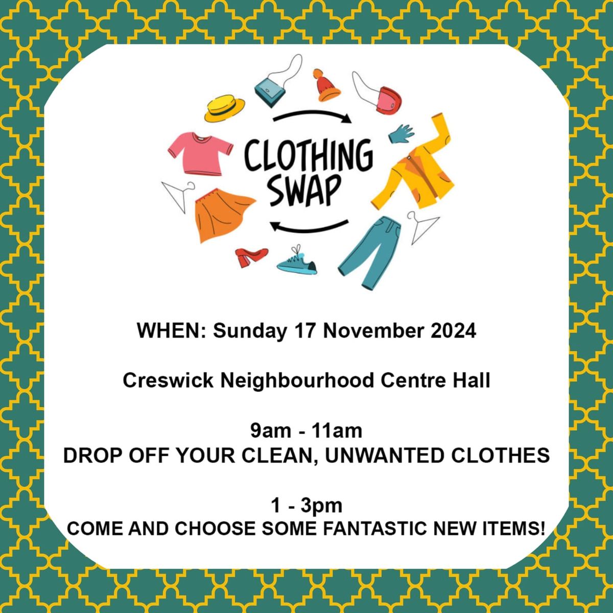 CLOTHING SWAP @ Creswick Repair & Share Cafe