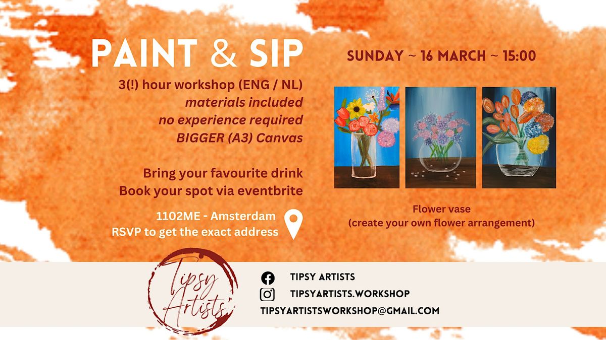 Paint & Sip Workshop - Flower Vase (Learn how to paint!)