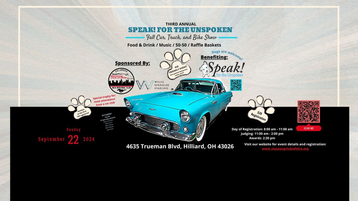 Speak! for the Unspoken Fall Car Show 