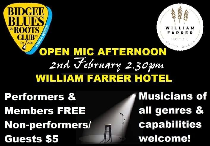 Bidgee Blues & Roots Club February Open Mic Afternoon 