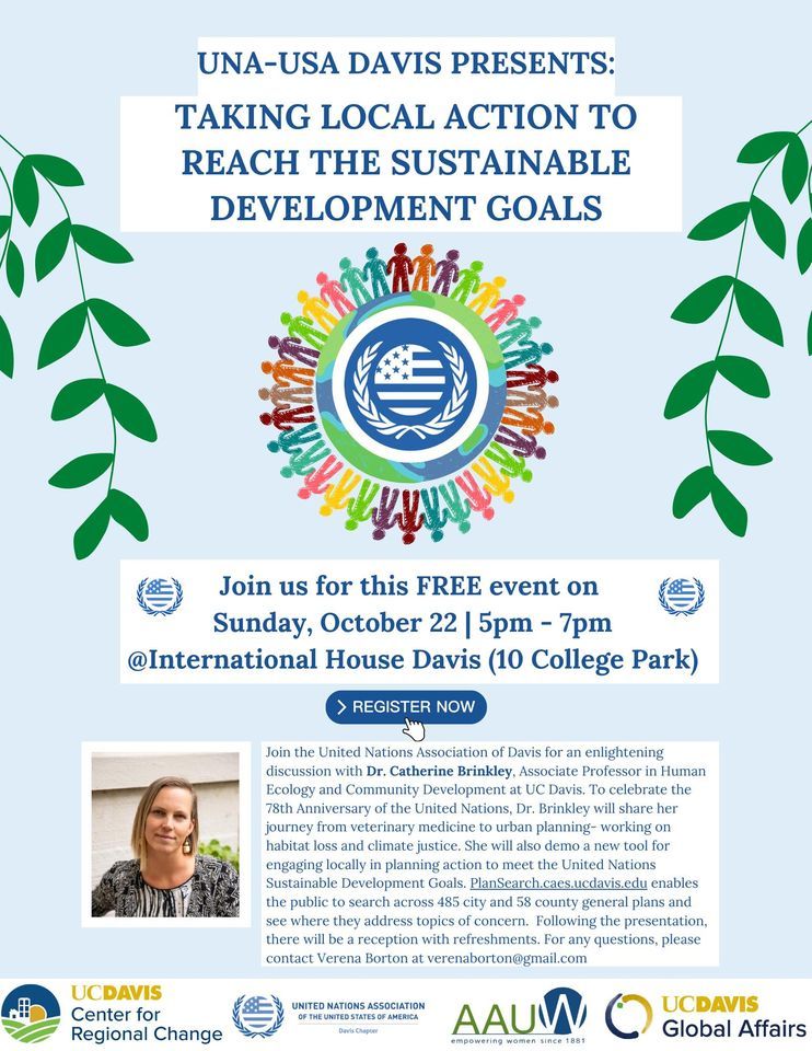 UNA-USA Davis Presents: Taking local action to reach the Sustainable Development Goals