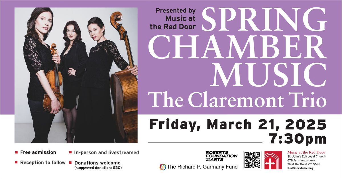 The Red Door Spring Chamber Music Concert Featuring The Claremont Trio