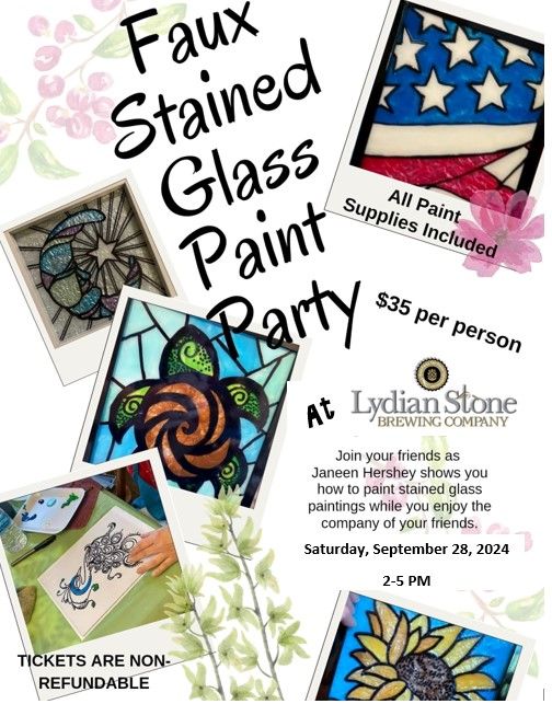 Faux Stained Glass Paint Party at Lydian Stone!