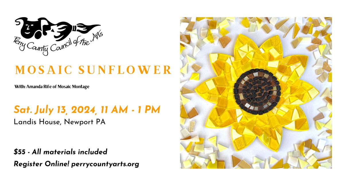 11 AM - 1 PM Mosaic Sunflower Class with Amanda Rife - Mosaic Montage