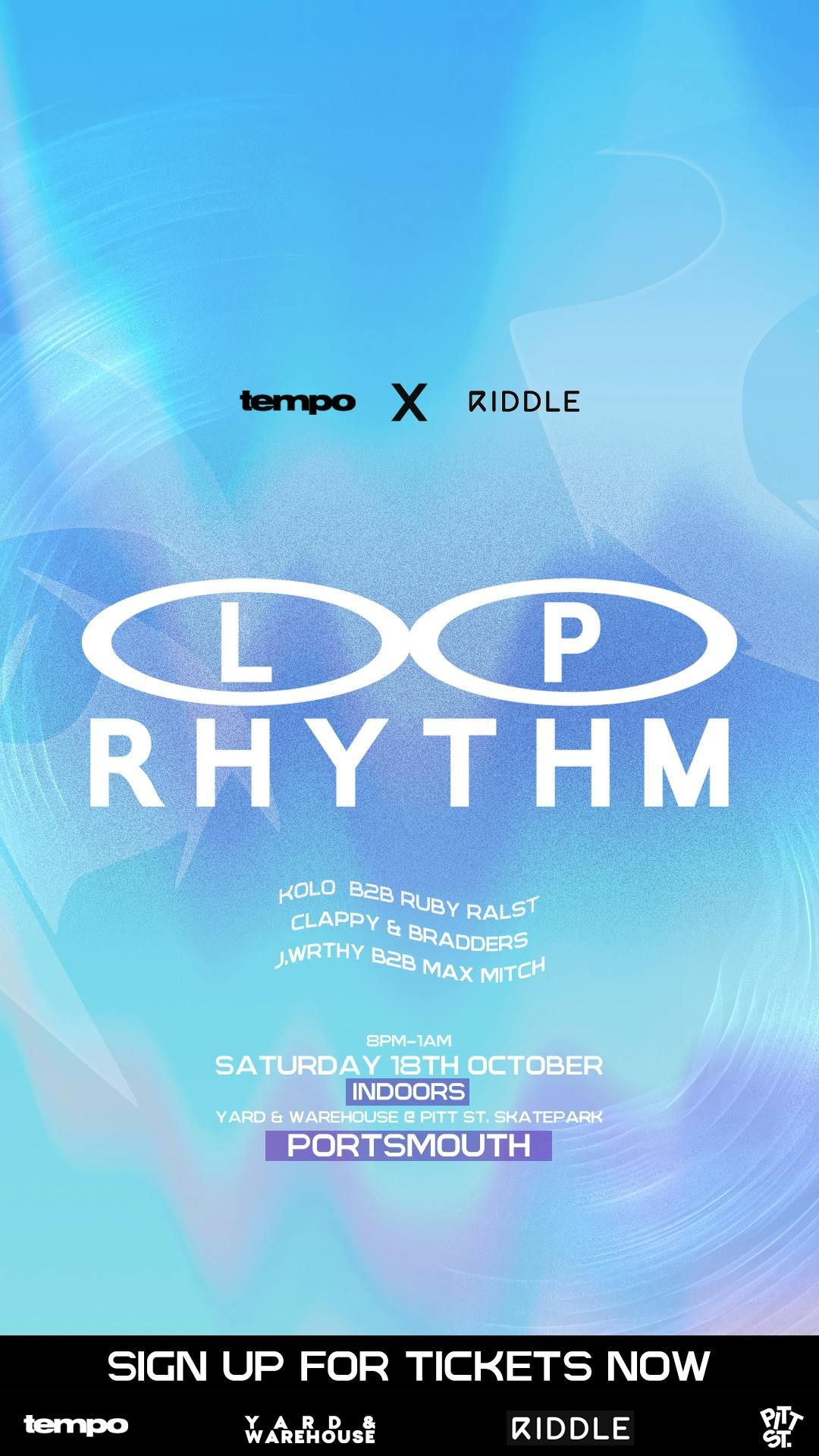 tempo x Riddle  - LP RHYTHM - Portsmouth
