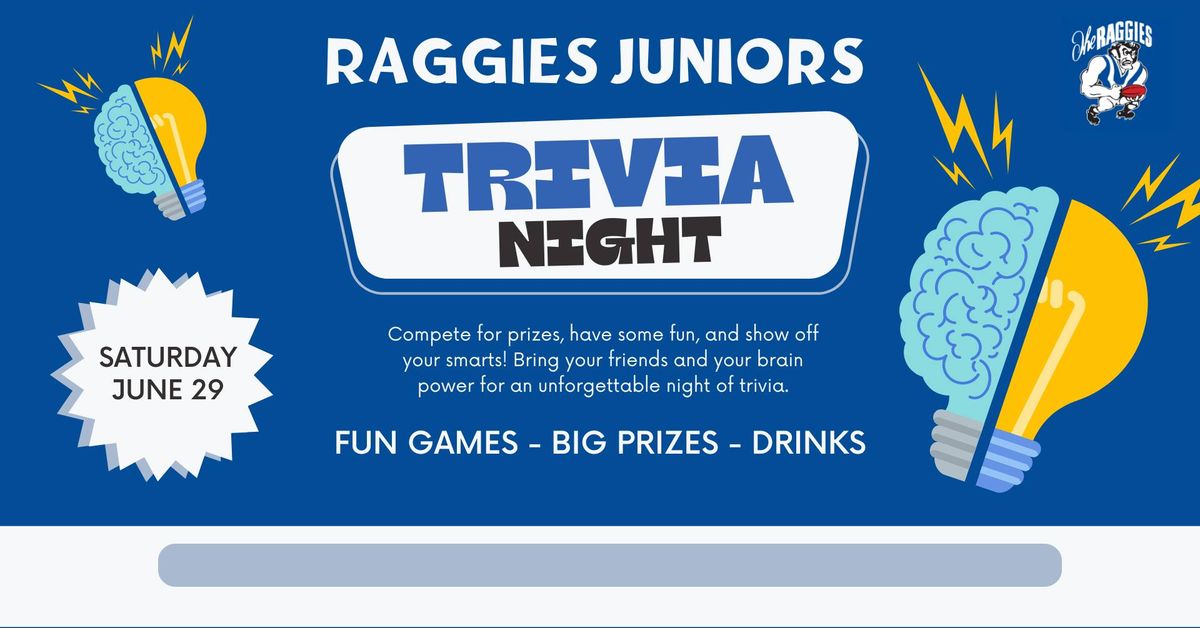 Raggies Junior Quiz Night - hosted by Quizzame! 
