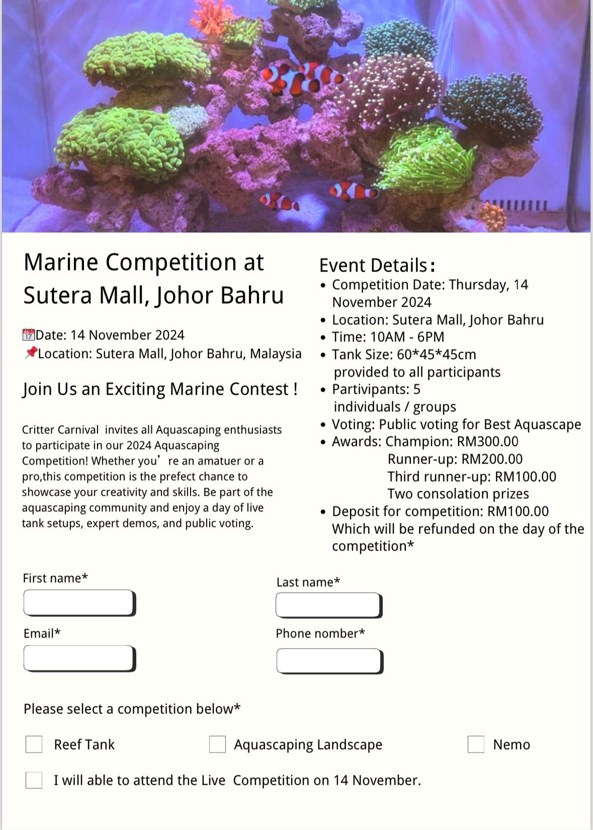 SUTERA MALL MARINE COMPETITION