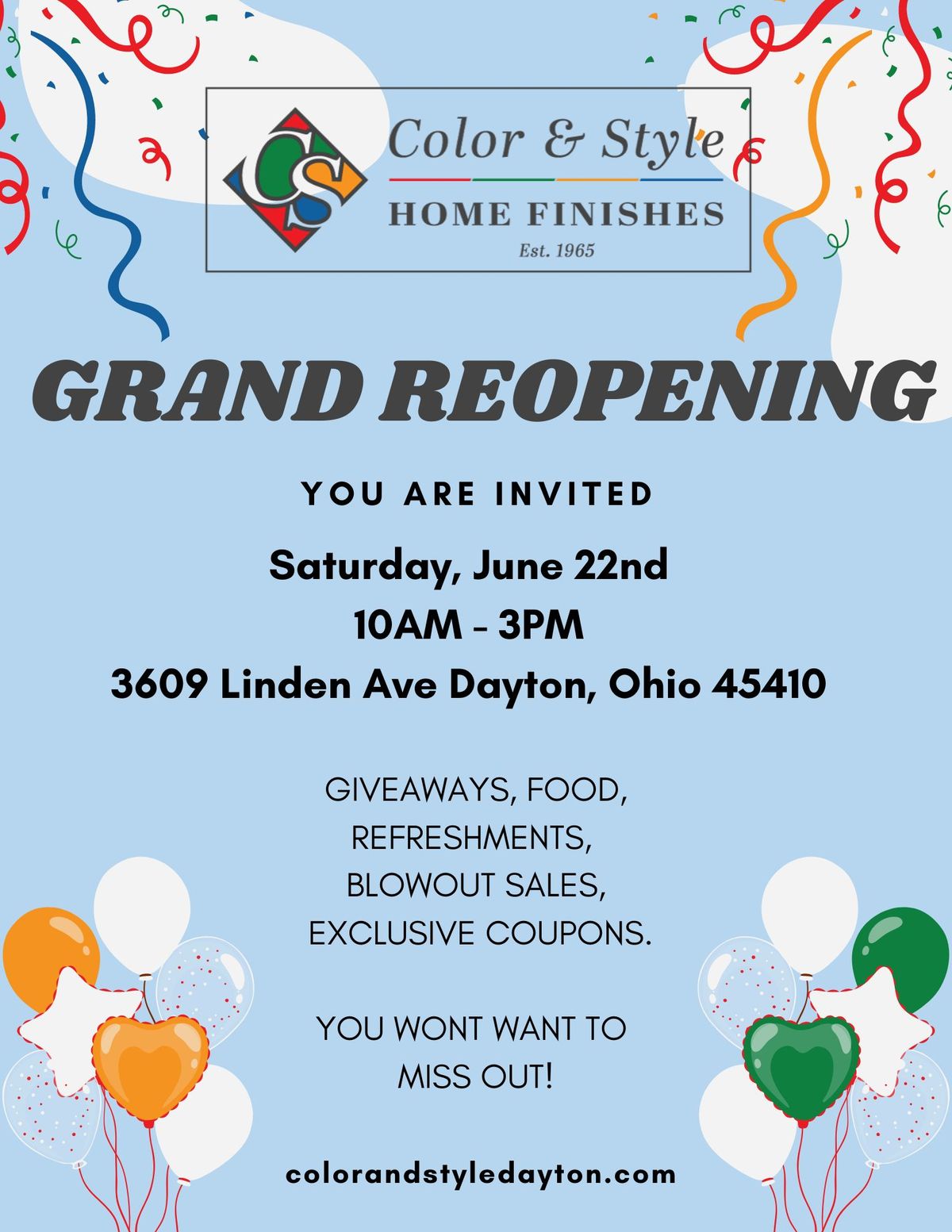 Color and Style Grand Reopening