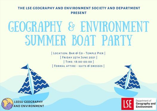 LSESU Geography and Environment Summer Boat Party