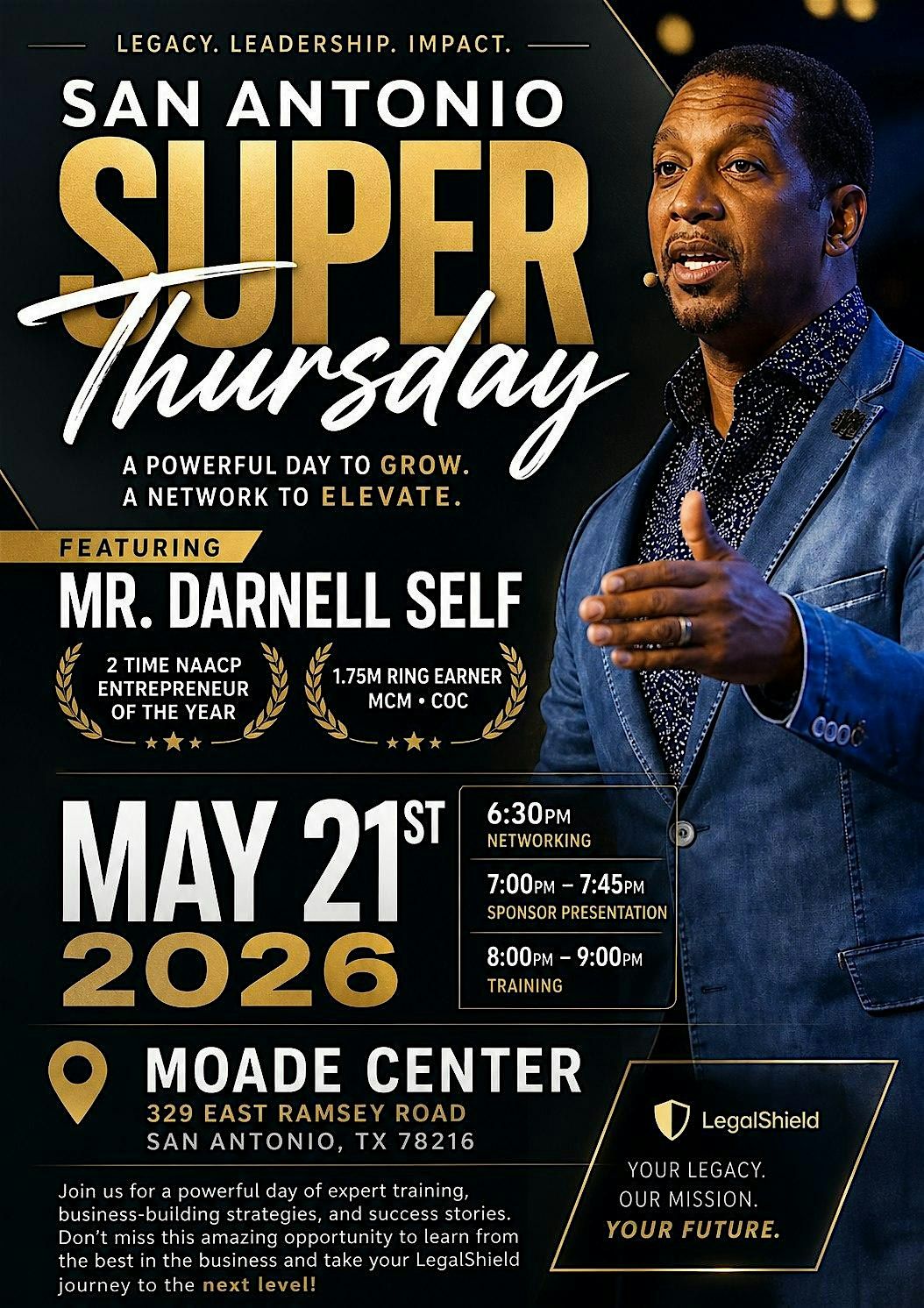 San Antonio Biz Networking Event w\/ $1.75M Income Earner Mr Darnell Self
