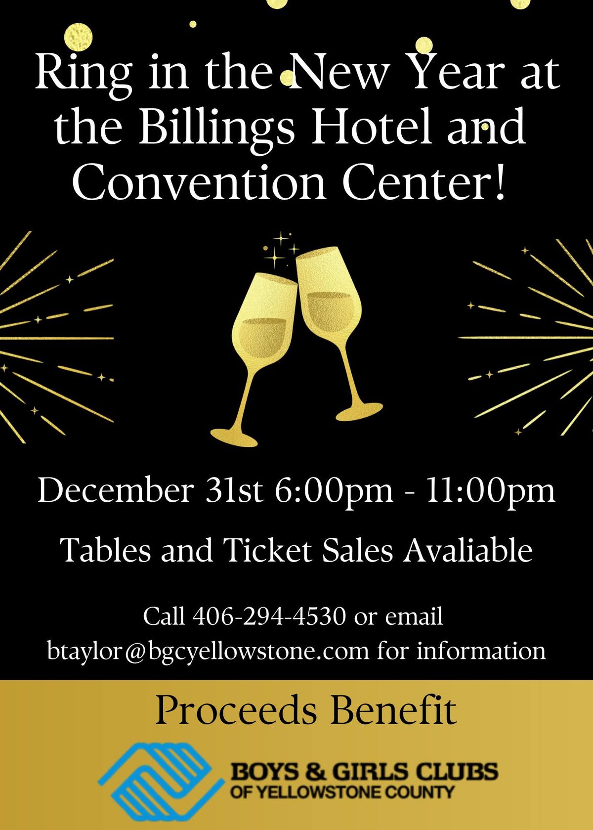 New Year's Eve at the Billings Hotel & Convention Center! 