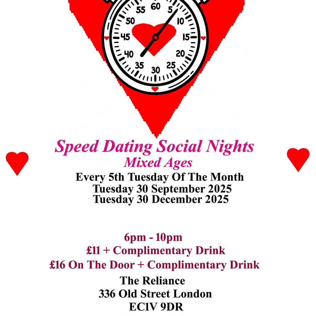 Speed Dating Social Night. Every 5th Tuesday of the month