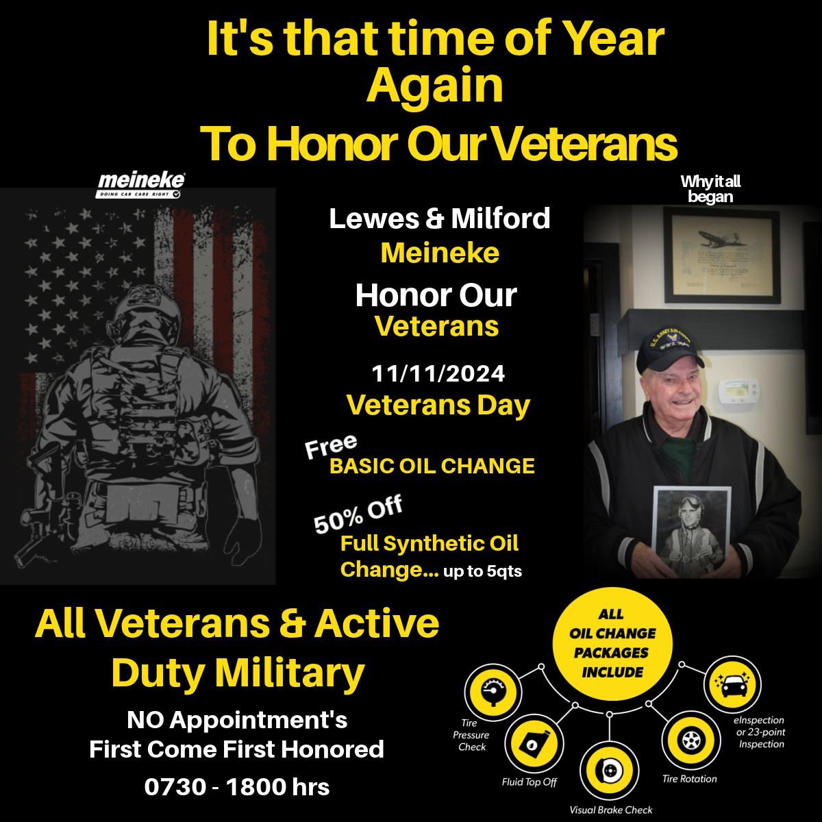 Veterans Day Free Oil Change For Veterans