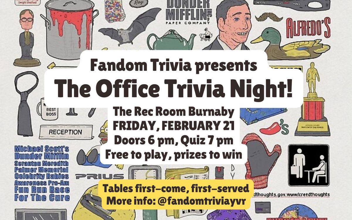 The Office Trivia Night at The Rec Room Burnaby!