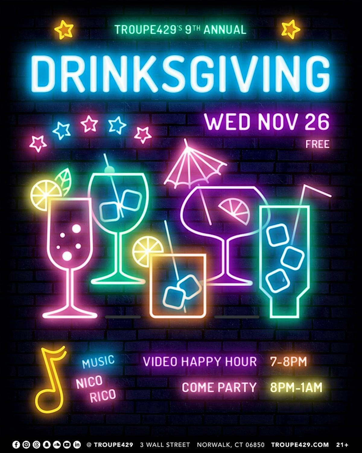 Thanksgiving Eve DRINKSGIVING Dance Party! - 11\/26\/25 - Troupe429 Norwalk