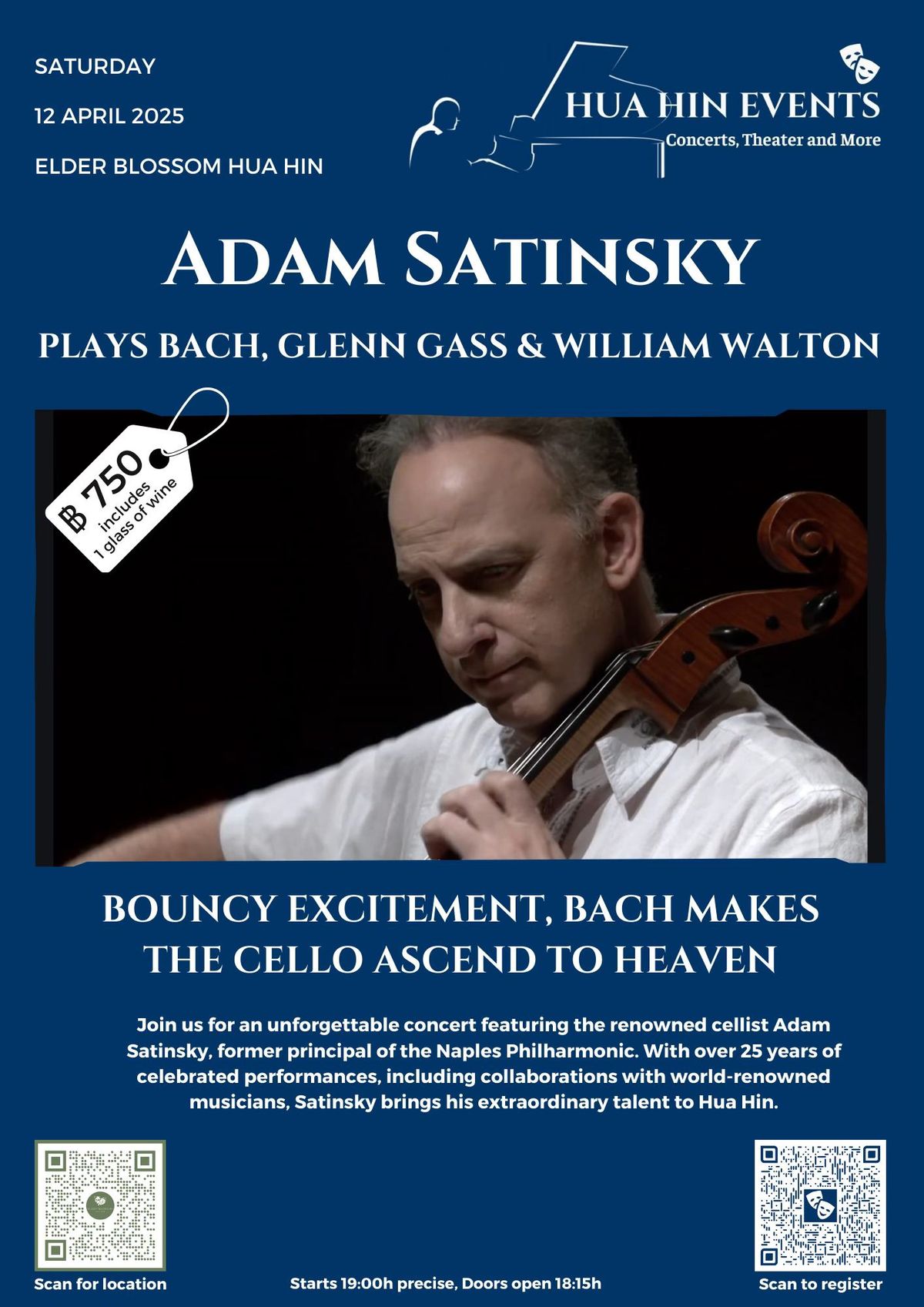 Adam Satinksky plays Bach, Glenn Gass & William Walton