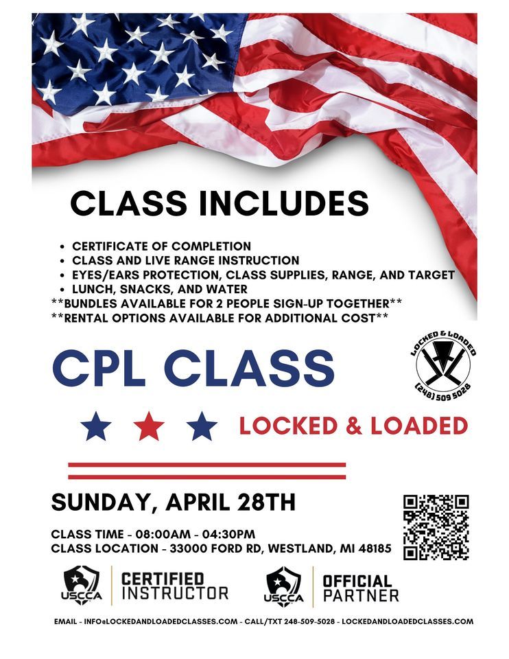 CPL\/CCW Concealed Carry Class - Westland, MI