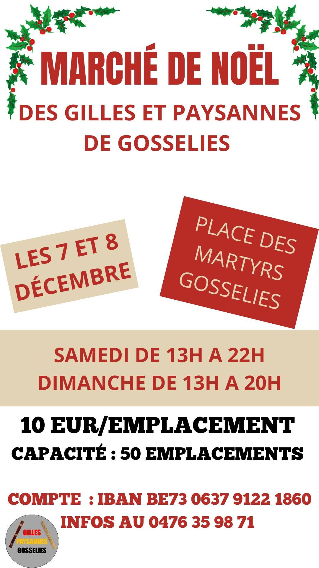 March\u00e9 de No\u00ebl des Gilles et Paysannes de Gosselies