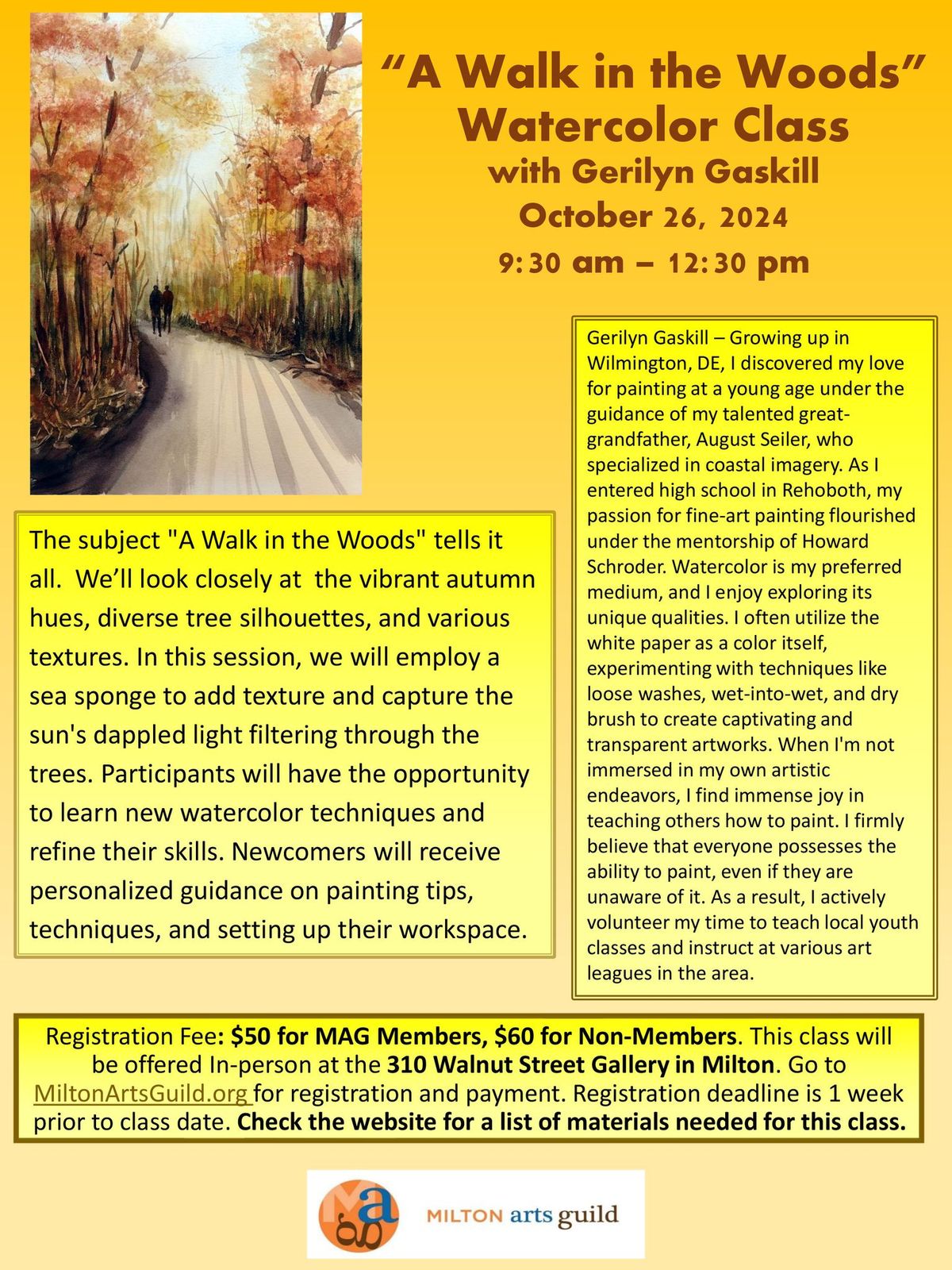 \u200b\u200b\u200b"A Walk in the Woods" Watercolor Class with artist Gerilyn Gaskill