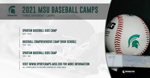 Spartan Baseball Kids Camp Drayton Mclane Baseball Stadium At John H Kobs Field Lansing 19 July To 21 July