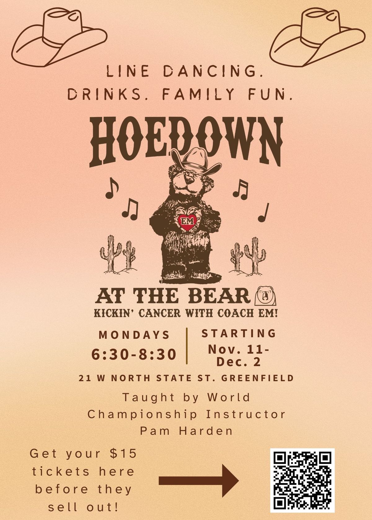 Line Dancing Class \u201cHoedown @ The Bear\u201d Fundraiser Event 2 of 4 