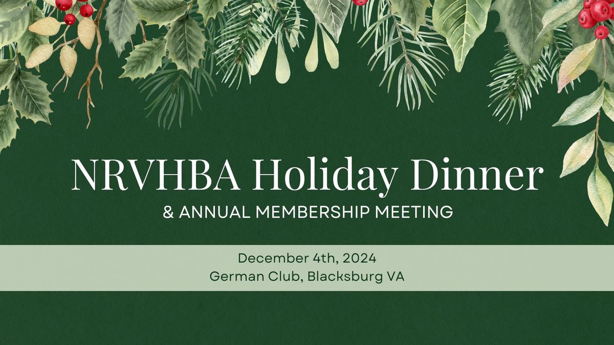 NRVHBA Holiday Dinner & Annual Membership meeting